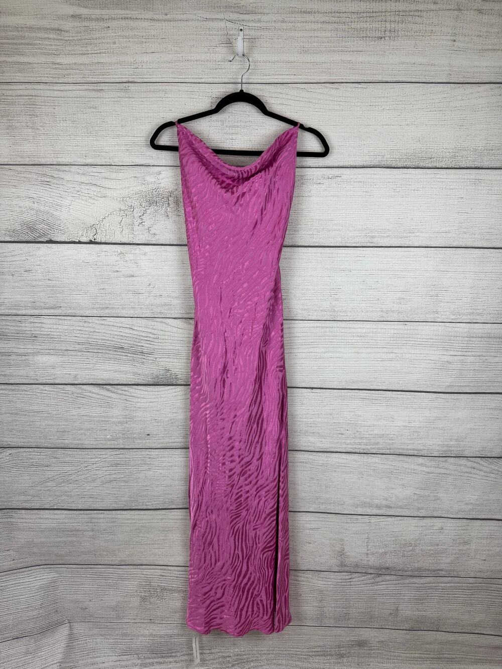 Omnes Women's Pink Zebra Riviera Cami Slip Maxi Dress Size 12